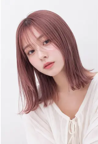 ミディアム カラー 透明感カラー /ボブ momokaのヘアスタイル