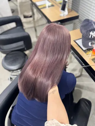 セミロング カラー ヘアアレンジ 🤍淡色ピンク&ラベ ンダーYUKI🤍のヘアスタイル