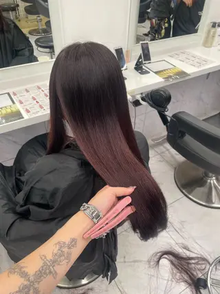 ロング カラー 🖤暗髪グレージュ |透明感カラー ゆりのヘアスタイル