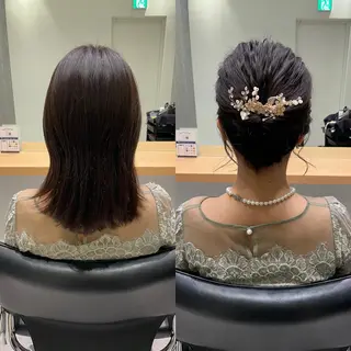 ミディアム ヘアアレンジ 髪質改善ヘアケア 艶髪特化/上田のヘアスタイル