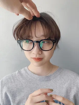ショート カラー ボブパーマコテ巻き風 パーマNo1深江秀平のヘアスタイル