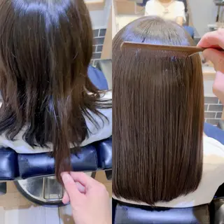 セミロング ☘️大人女性の艶髪 縮毛矯正☘️広田 諒のヘアスタイル