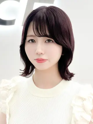 ミディアム カラー ヘアアレンジ 縮毛矯正🤍 盛れるボブ/ひかりのヘアスタイル