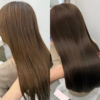 セミロング アレンジ透明感カラー 縮毛矯正　銀座　濱田のヘアスタイル