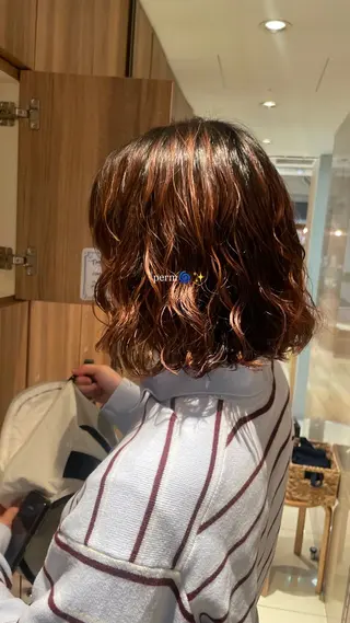 ミディアム 艶カラー/縮毛矯正 🩰chihiroのヘアスタイル