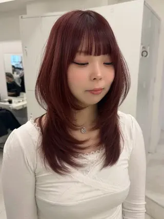 ミディアム カラー リコ 渋谷 ハッシュカットのヘアスタイル