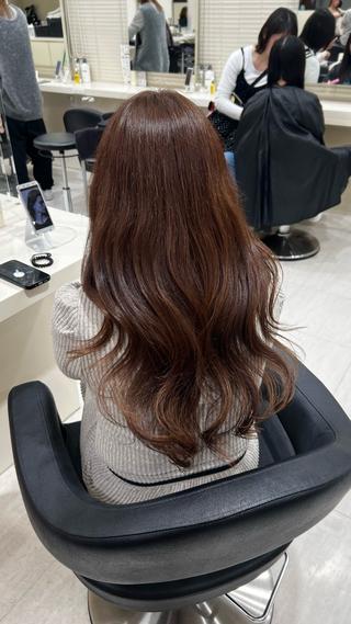 ロング カラー ヘアアレンジ 韓国レイヤー&ピンク 艶髪🩶maikoのヘアスタイル