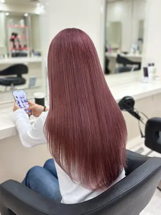 ロング カラー ヘアアレンジ 韓国レイヤー&ピンク 艶髪🩶maikoのヘアスタイル