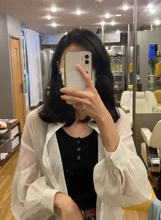 パーマ セミロング ヘアー オレのヘアスタイル