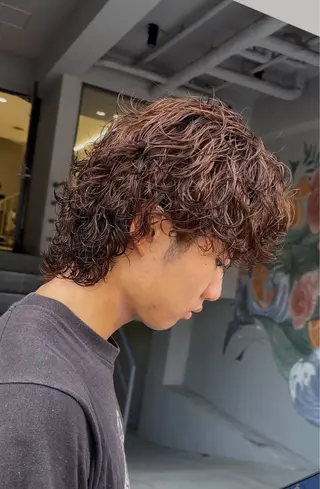 ミディアム カラー パーマ メンズ 谷口 悠生のヘアスタイル