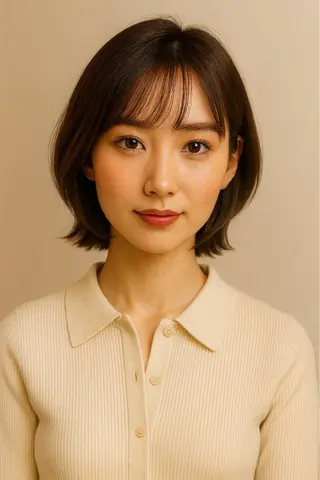 ミディアム 松田 響のヘアスタイル