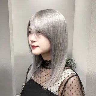 ミディアム カラー ✨ブリーチ支持No1 複雑履歴修正/舘岡のヘアスタイル