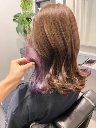 ミディアム カラー 堀越 エリのヘアスタイル