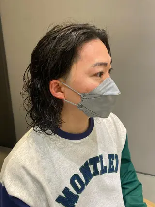 セミロング パーマ メンズ unopulir 景山 凌のヘアスタイル