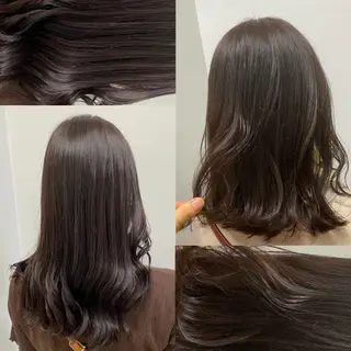 ミディアム カラー パーマ ヘアアレンジ ネイル マツエク・マツパ 韓国風ベージュ🤎 赤みなし🌿横浜🤎のヘアスタイル