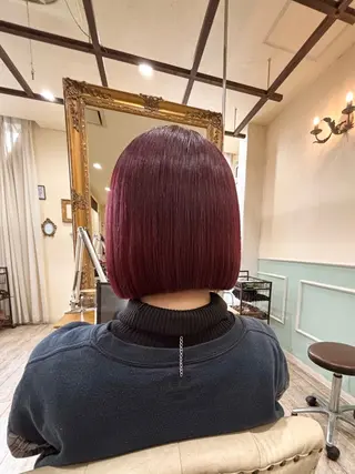 ミディアム ボブ.艶髪 髪質改善.縮毛矯正のヘアスタイル