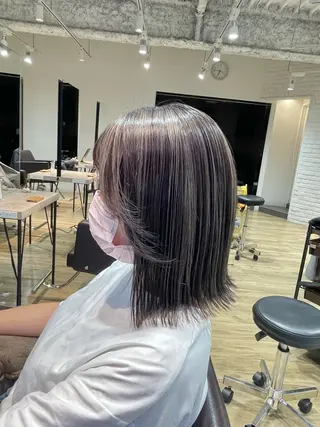 ミディアム 前田 菜奈子のヘアスタイル