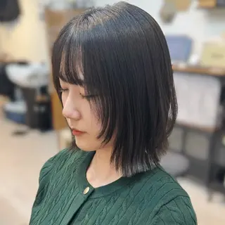 ミディアム たぴ。ぱつっとボブ/ つや髪🍒髪質改善のヘアスタイル
