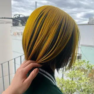 ショート カラー ヘアアレンジ ボブハイトーン🦖 デザインMAMIのヘアスタイル