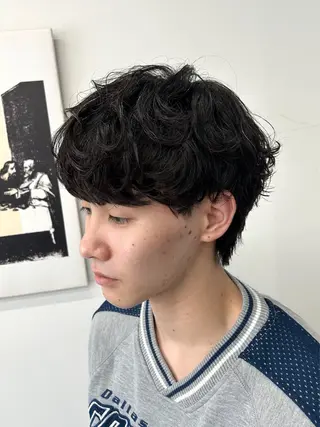 パーマ メンズ 新潟駅前/シャドウ パーマ/横堀陵太のヘアスタイル