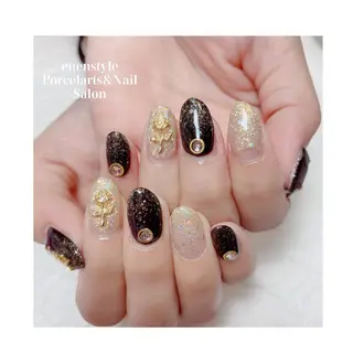 ミディアム ネイル 🐾enen style 🐾のネイルデザイン