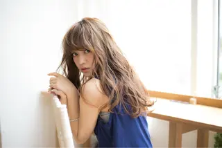 セミロング ロング カラー パーマ 髪質改善/韓国風 レイヤー/田村祐樹のヘアスタイル