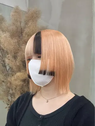ミディアム イツク ⚡️ ルーツ/ハイトーンのヘアスタイル