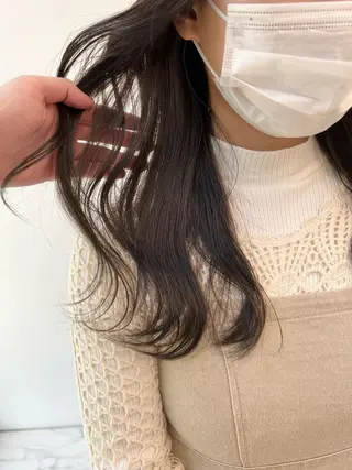 セミロング カラー パーマ ヘアアレンジ メンズ キッズ ネイル マツエク・マツパ アイブロウ 上品＆韓国風 🥀海心🥀のヘアスタイル