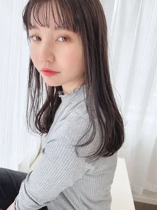 ミディアム カラー カラーモデル募集中 美容室ハピスのヘアスタイル