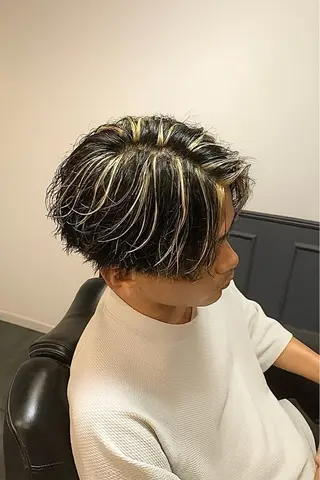 ミディアム カラー パーマ メンズ CHIBA RUKIYAのヘアスタイル