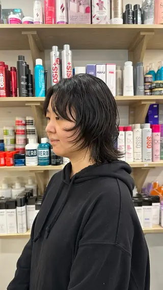 ミディアム パーマ Yuki☺︎パーマ レイヤーカットのヘアスタイル