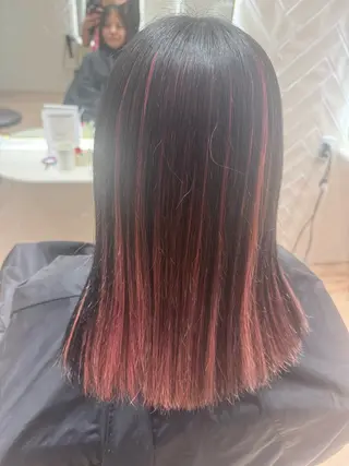 ミディアム カラー 河添 麗菜のヘアスタイル