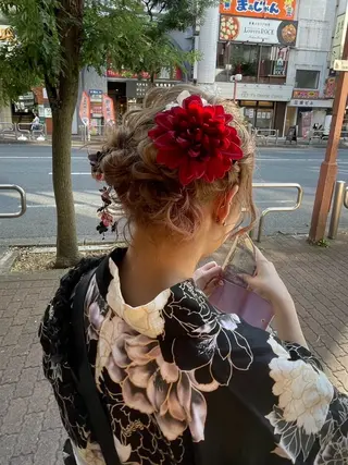 ヘアアレンジ 韓国風艶髪カラー× 束感まつ毛🎀美雨のマツエク・マツパデザイン