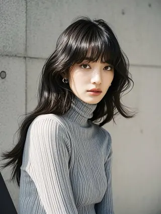 セミロング ウルフカット 811 大阪梅田 ウルフのヘアスタイル
