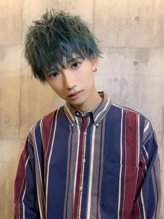 ショート カラー パーマ メンズ縮毛矯正 細谷碧海のヘアスタイル