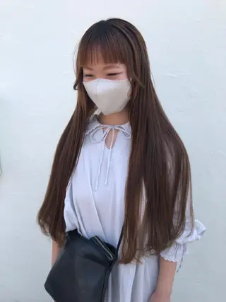 ロング カラー パーマ ヘアアレンジ 【ツヤ髪美容師】 ツダケイスケのヘアスタイル