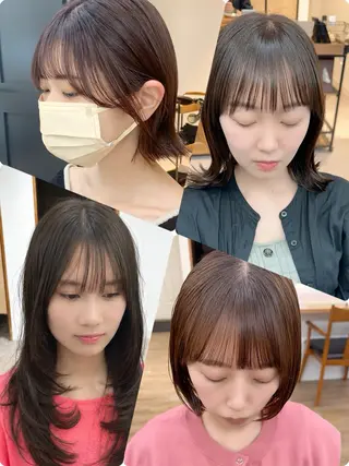 ミディアム カラー パーマ ヘアアレンジ キッズ 骨格補正カット/ レイヤー🌿JUNのヘアスタイル