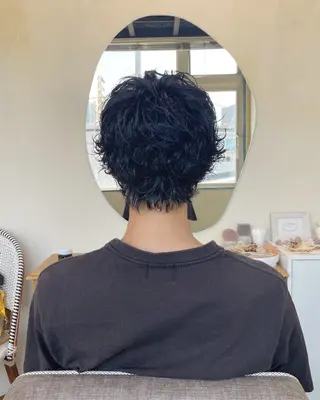 パーマ メンズ 🍋透け感カラー🍃 オリーブ🍐Kahoのヘアスタイル