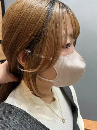 ミディアム カラー パーマ ヘアアレンジ メンズ キッズ ネイル マツエク・マツパ アイブロウ 久木原 ゆりのヘアスタイル