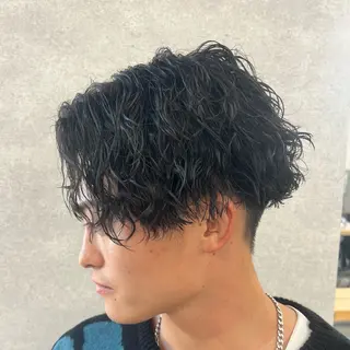 ショート カラー パーマ ヘアアレンジ メンズ 仕上がり満足度No. 1🔥BLUCK🔥のヘアスタイル
