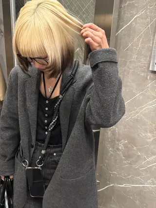 ミディアム カラー パーマ ヘアアレンジ 心斎橋美容室 Junのヘアスタイル