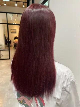 セミロング 艶カラー推し! なかはらあかりのヘアスタイル