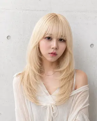 ロング カラー 盛れる顔まわりカット 髪質改善/渋谷/れんのヘアスタイル