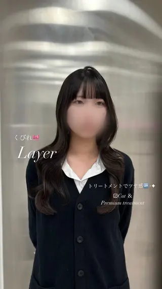 ロング 抜け感レイヤー︴ ニュアンスカラーのヘアスタイル