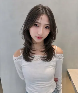 セミロング ヘアアレンジ 髪質改善/透明感 カラー/吉田光佑のヘアスタイル