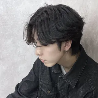 ミディアム パーマ メンズ メンズカット特化🐺 メンズウルフ/置塩祥のヘアスタイル
