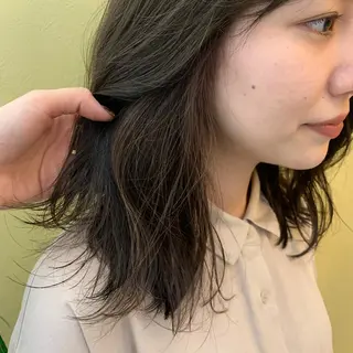 ミディアム カラー ハブヘアー ハブヘアーのヘアスタイル