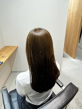 ロング omaフクダ 縮毛矯正/艶髪カラーのヘアスタイル
