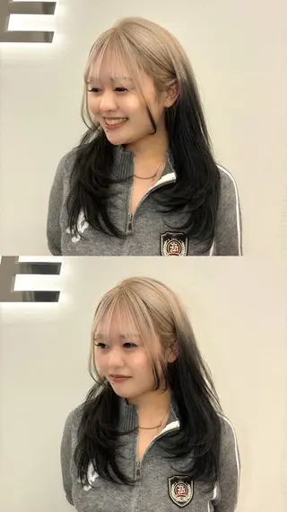 ロング 艶髪ハイトーンカラー 渋谷🎀ririkaのヘアスタイル