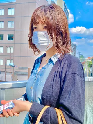 ミディアム カラー パーマ KOOKI スティードトーキョーのヘアスタイル